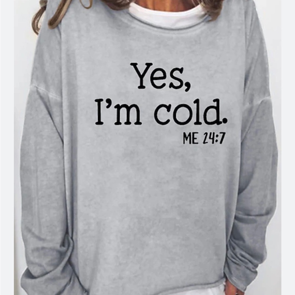 NWT long sleeve Yes I’m cold shirt, lightweight sweatshirt material. So soft!